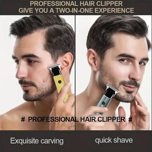Ammattimainen sähköinen hiustenleikkuri, Contour Trimmer Shaver Grooming Kit, LED-näyttö, matala meluohjauskampoilla, johdoton parranleikkuri