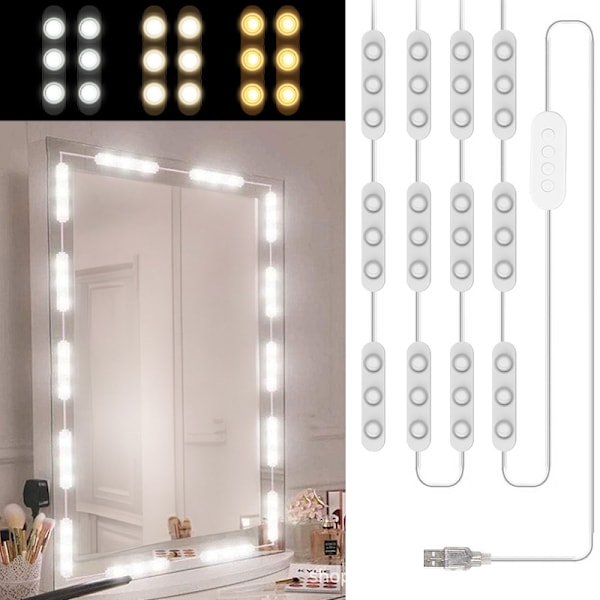 Spejllampe, dæmpbar makeup-lys, toiletbordsbelysning, makeup-lys, makeup-lampe til badeværelsesspejl