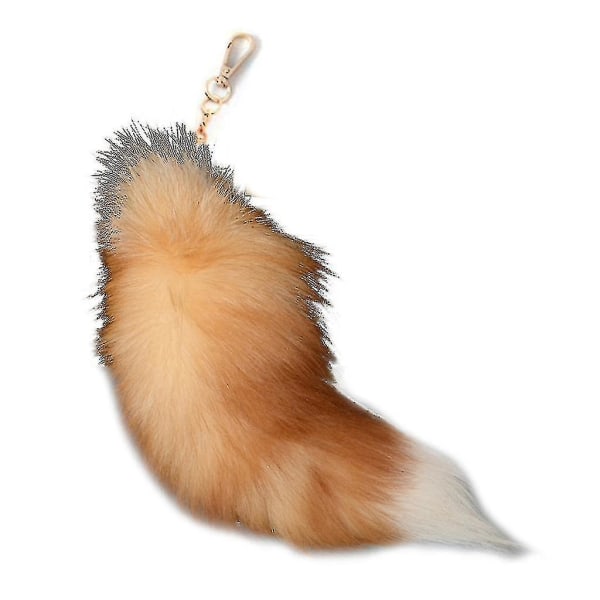 Plysch-räv svans Nyckelring Furry Animal Tail Nyckelring 40cm Animal Tail（D）