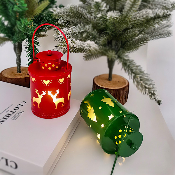 Elektroniske julelys i retro-stil med LED-lys, LED-lykter, dekorative julelys, kreative innendørs- og utendørs stemningslys