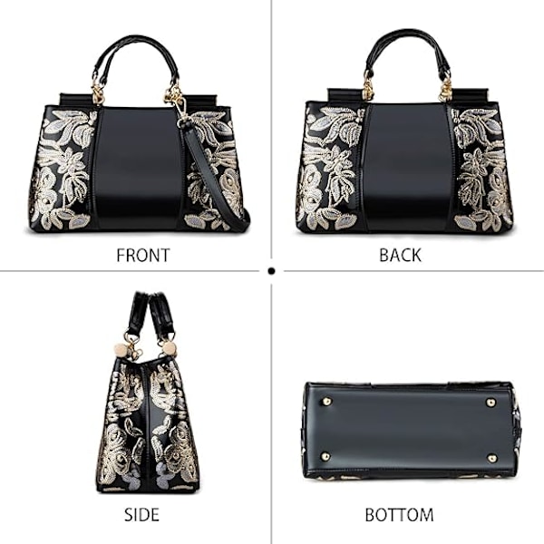 Handväskor för kvinnor Patentläder Designer Handväska Lämplig för Shopping Fest Dagligt Bruk (Off-white)