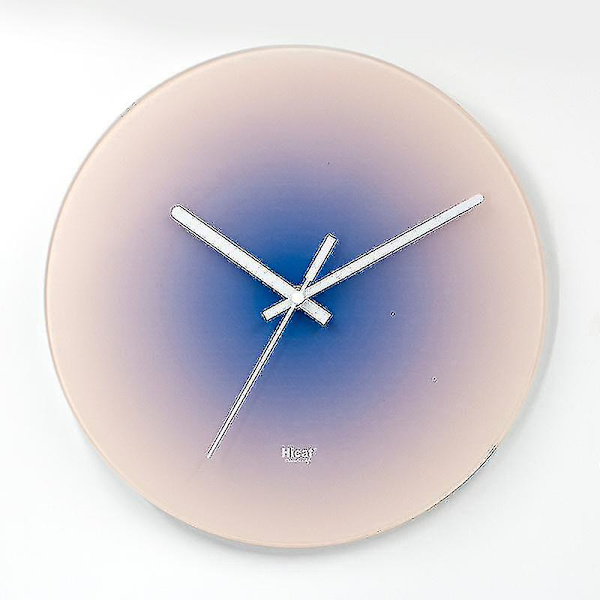 Nordic Style Gradient Solnedgang Vægur Lys Luksus Dagligstue Stempelfri Mute Glas Væghængende Ur Hjem Dekoration（35cm，SKU-6）