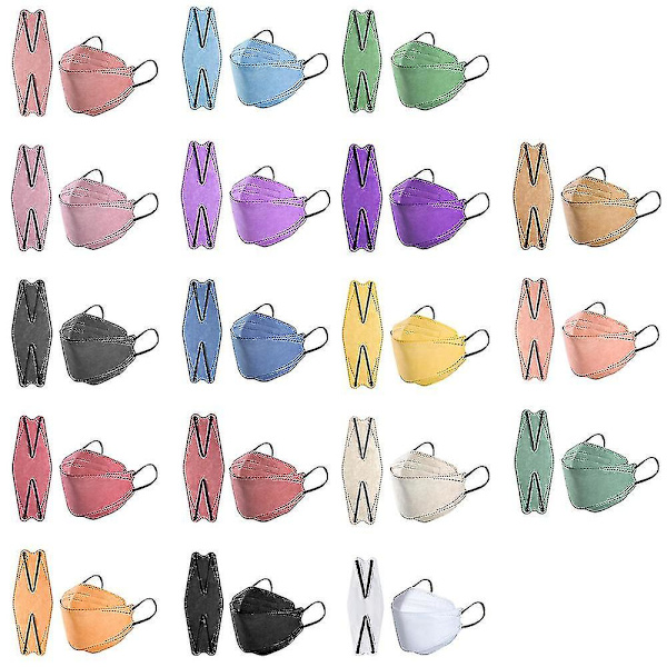 50 st Kn95 Ansiktsmasker Fiskmask Vuxen Morandi Ffp2 Mask 4-lagers skyddsmasker Kf94 Masker（Orange）