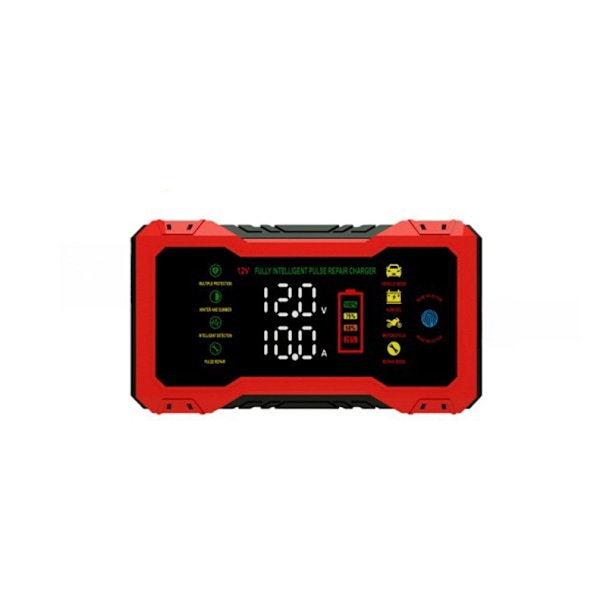 Bilbatteriladdare med LED-display, 12V Intelligent Snabbladdning, Överladdningsskydd, Lämplig för Bilar, Motorcyklar och Båtar