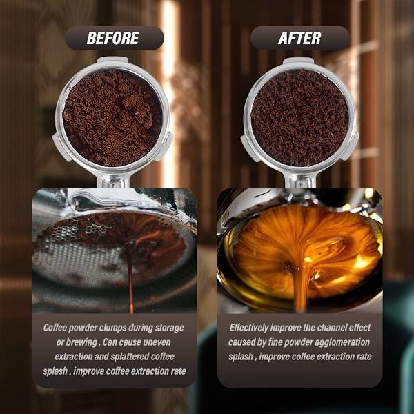 Værktøj til kaffegrund, nålekaffe tamper kaffedistributør, rustfrit stål omrører base kafferører, barista kaffetilbehør