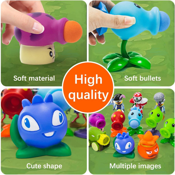 Plants vs Zombies Leksaker 12 st vs PVZ Actionfigurer Set Spel Perfekt Födelsedag Jul för Pojkar och Flickor - med Slagfält Karta