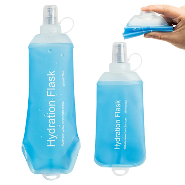 2 kpl 500ML/250ML pehmeä vesipullo, taitettava, pehmeä, pyöräilyyn, maratonille, juoksuun, vaellukseen