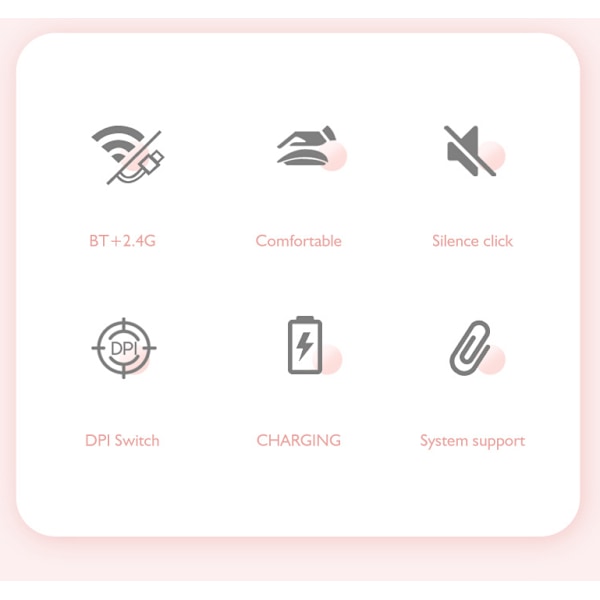 Trådløs genopladelig Bluetooth dual-mode lydløs bærbar kontormus