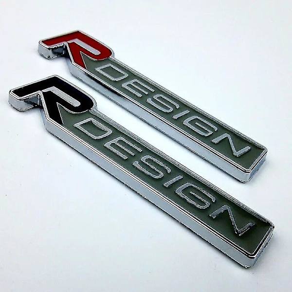 3d Metall Krom Röd Svart Logotyp Rdesign Emblem Bilskärmmärke Trunk Dekal För Volvo S60l V40 V60 Rdesign Dekaltillbehör（Blå）