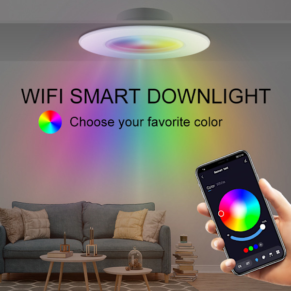 3-pack Bluetooth Smarta Downlights Tuya RGBCW Full Färg Dimning Alexa Röst/APP-kontroll