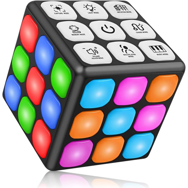 Electronic Rubik's Cube, elektroniskt handhållet spel med LED blinkande funktion, 7 minnesspel