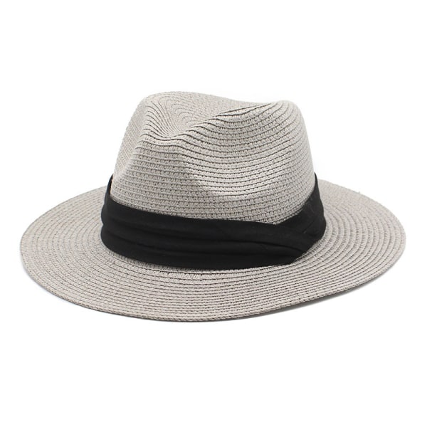 Xxl strå panamahatter for store hoder Stor sommer strand solhatt Stor bred brem Uv（XL XXL，Ribbon Beige）