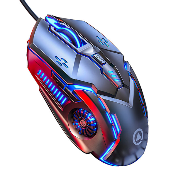 Gaming Mouse Wired,6 Buttons, 4 Adjustable DPI Up to 3200 DPI, 7 Circular & Breathing LED Light, Multifunction Wired Mouse Used for Games and Office