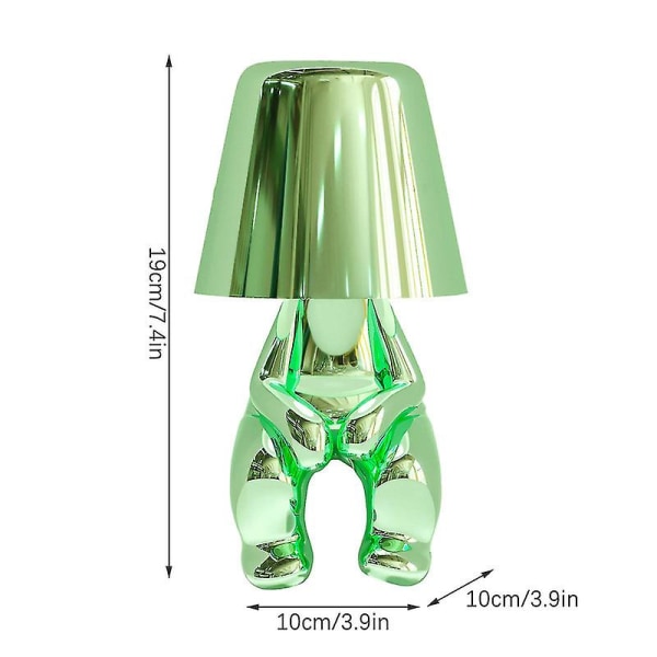 Liten gyllene man LED bordslampor touch control dimbar lampa bar nattlampa（Mr WHEN）