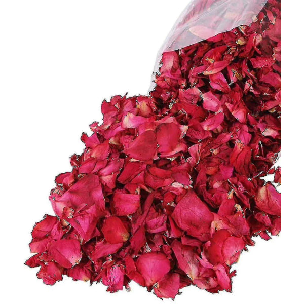 500g Natural Kuivatut ruusun terälehdet Oikea kukka Kuiva punainen terälehti jalkakylpyyn -q
