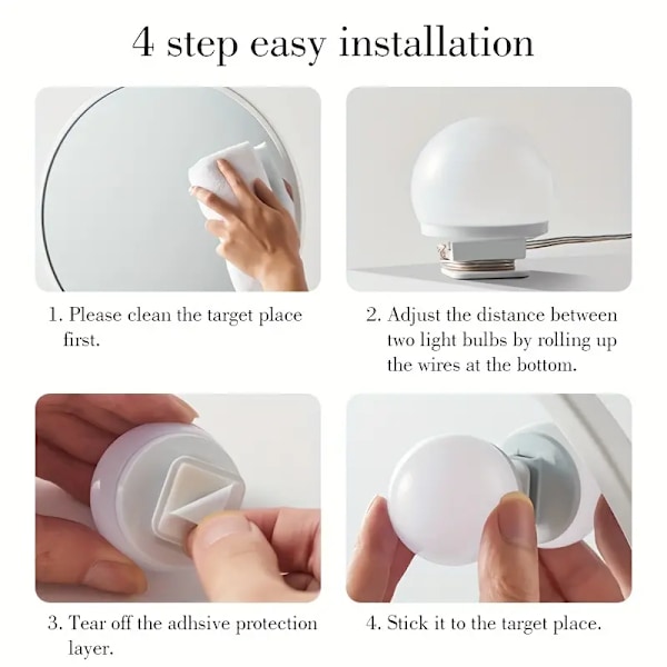 Sminkefrontlys, LED-belysning, oppvarming, belysning, USB-lampe