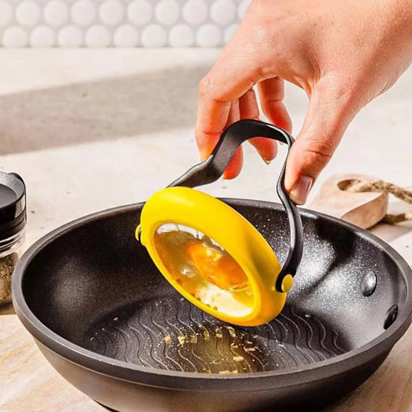 3-i-1 Silikonäggringar, 10 cm, 360° Äggvändare, Non-Stick, Stekt Ägg, Pannkaka, Andra Bakformar