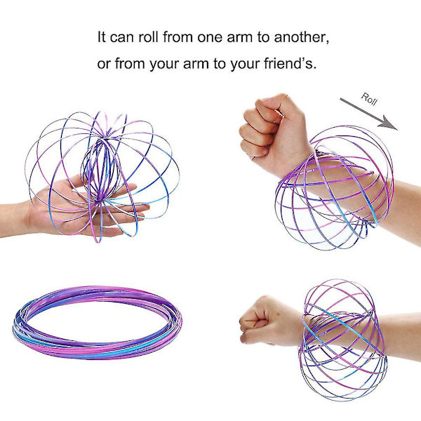 3D rostfritt stål färgglad flödesring armband