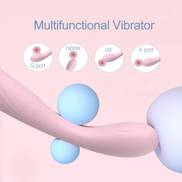 Sexleksaker för kvinnor, G-punktvibrator med 10 kraftfulla vibrations- och värmefunktioner (rosa)