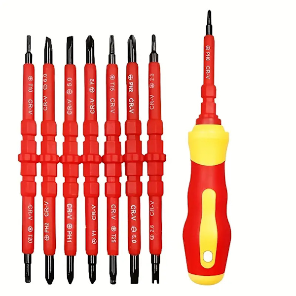 set screwdriver set, insulated slotted cross belt, strong magnetic screw, batch modified cone, multifunctional repair tool