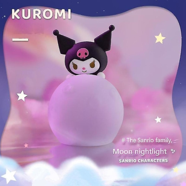 Sanrio Moon Led Ljus Anime Kuromi Cinnamonroll Melody Kawaii Prydnad Skönhet Sovrum Nattljus Sänglampa Dekoration Present (PomPom Purin)