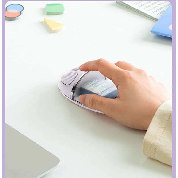 Bluetooth-mus, transparent, stille mus med USB-mottaker, oppladbar, bærbar mus for bærbar PC, PC, nettbrett, 32,8 fot overføringsrekkevidde