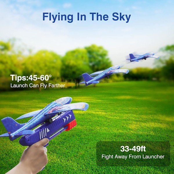 3-pack skumflygplansleksaker, 2 flygmod glidflygplan, flygleksaker för barn, pojkar flickor presenter, utomhussportspresenter (slumpmässiga färgfärgplan)