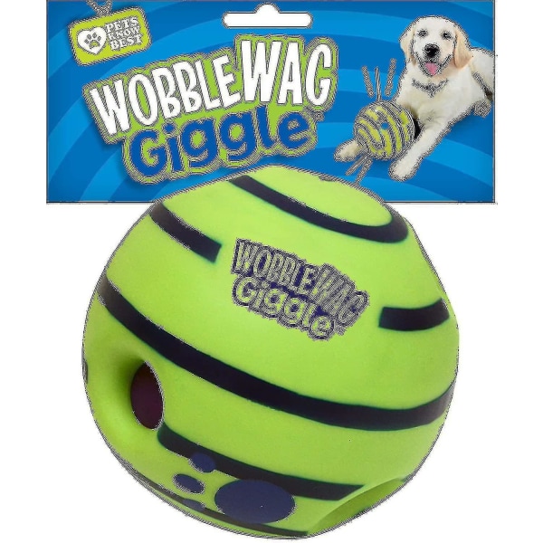 Wobble Wag Giggle Ball, Interaktivt hundeselej, sjove fniselyde, 14 cm (stil 1)