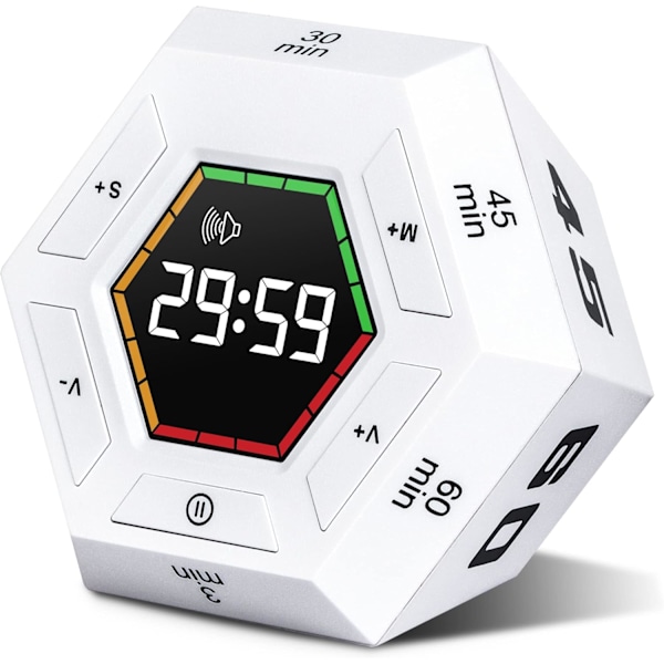 Timer, Cube Timer, 3/5/15/30/45/60 Minutes Preset Smart Countdown Timer, User-Friendly Time Management Tool