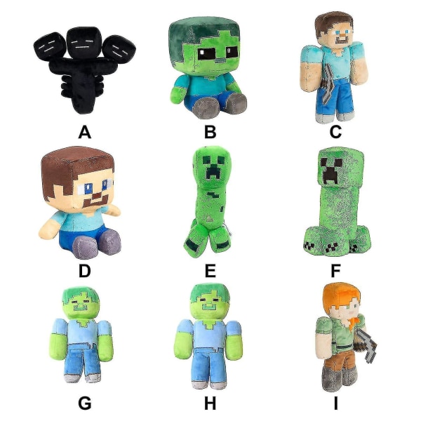 Minecraft Plyschleksak Barnpresent Barn Gosedjur Mjuka plyschar Steve Creeper Zombie Plyschdocka X（B）