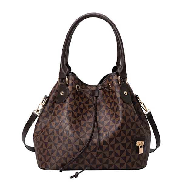 Damer Handväskor PU Läder Topphandtag Axelväska Crossbody Axelväska Design Lyxig Tote Bag (Brun)