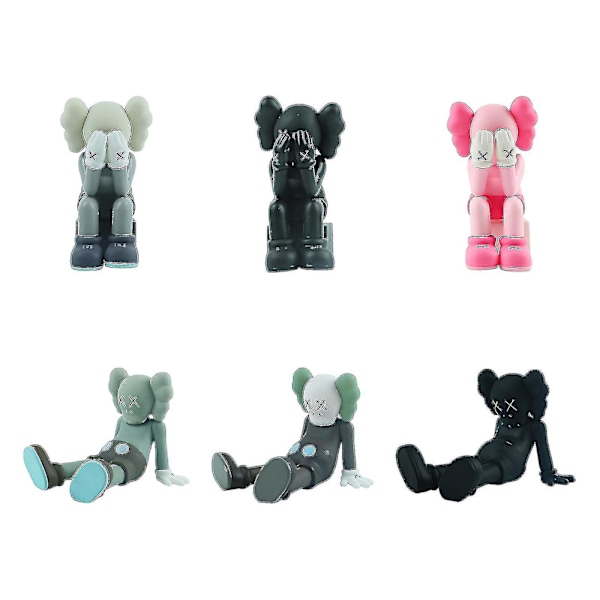 Venalisa 20 cm figurer Toy Kawed Dolls Model Collection Black Sit Bearbrick Kaws Decoration（2）