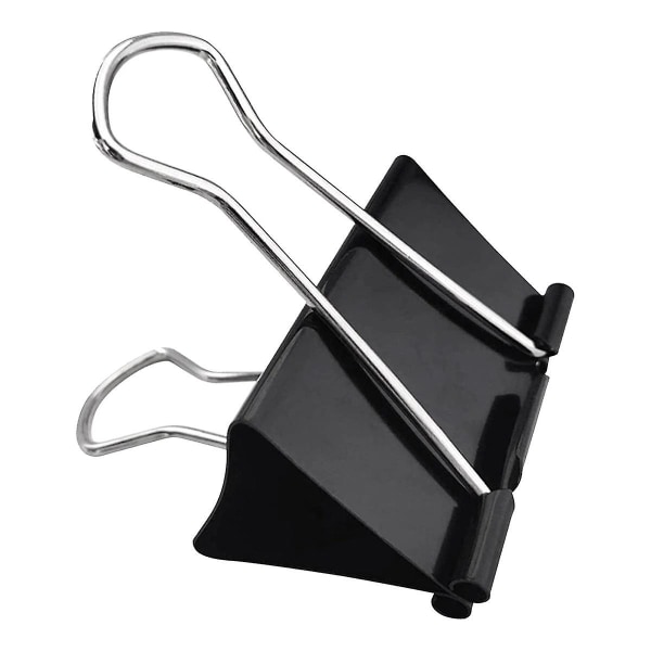 Store bindeklips 75 mm (36 pakke), oppgradere gigantiske permklemmer Store papirklemmer Klemme for kontor（Sort）
