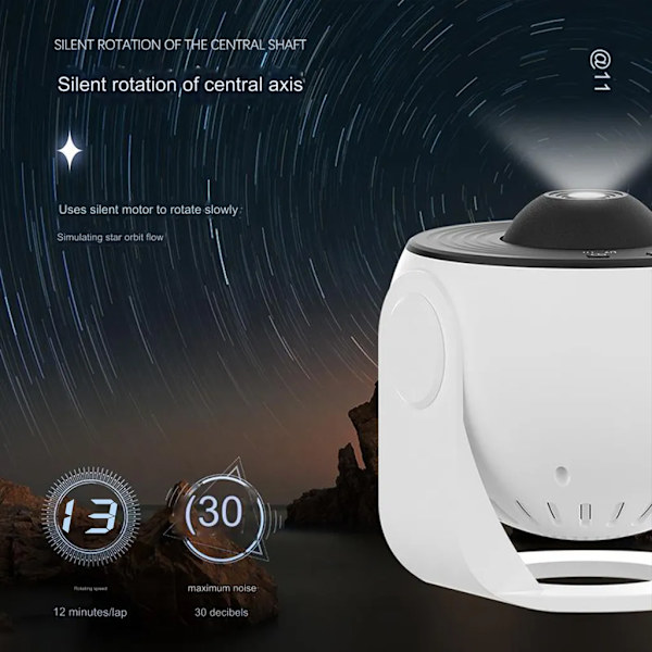 Planetarium stjärnhimmelprojektorer, 12 planetskivor, galaxprojektorlampa stjärnhimmel för sovrum, LED stjärnhimmelprojektor för barn, nattlampa