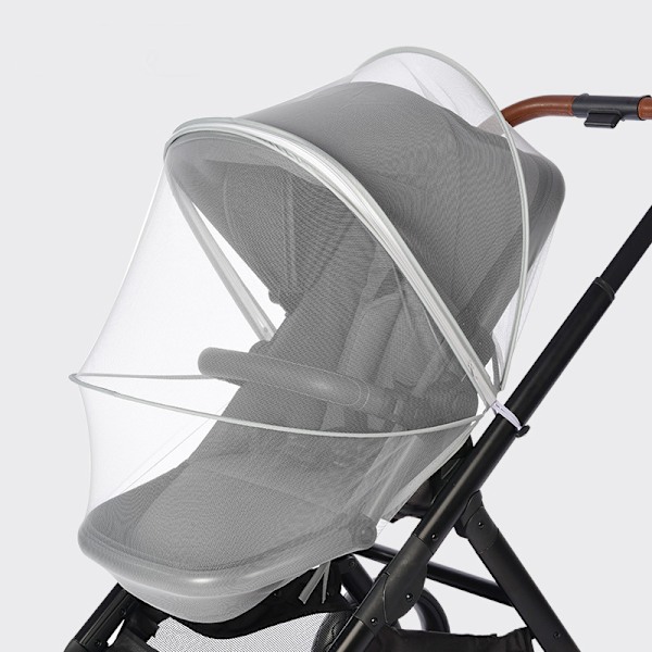 Myggenet til barnevogn, holdbart myggenet til barnevogn, dobbelt lynlås foldbart net til barnevogne, babyautostole (3)