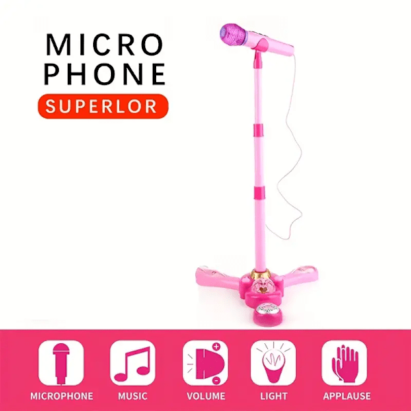 Mikrofon Karaoke Plug-in MP3 Bluetooth Funktion Stativ Mikrofon Barn Musikinstrument Scenljus Leksak Student Undervisningshjälpmedel