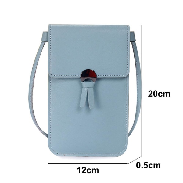 Kompatibel med mobiltelefonväska, Crossbody-påse med flera fickor med axelrem Svart (blå)
