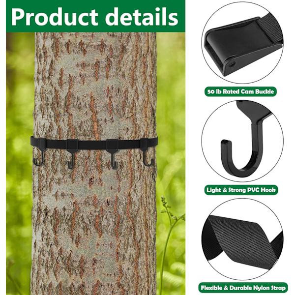 Treestand Gear Strap Hangers, Bow Hangers for Treestand, Multi-Hook Tree Stand Accessories for Hunting, Treestand Straps Holder with 6 Hooks
