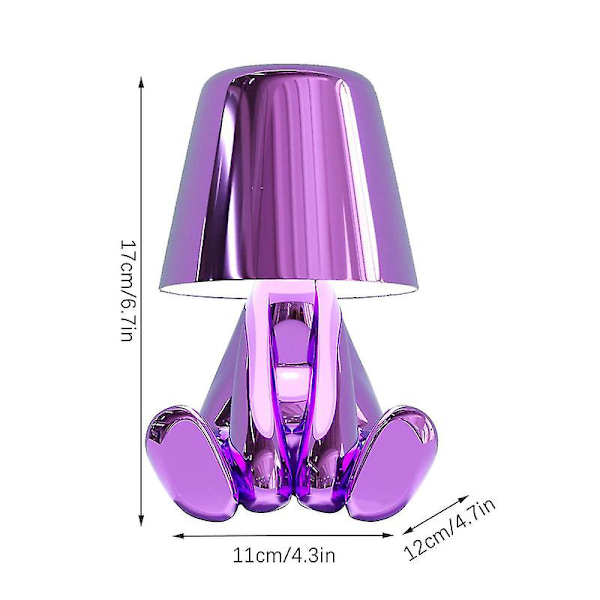 Liten gyllene man LED-bordslampor Touch Control Dimbar lampa Bar Nattljus（Mr WHAT）