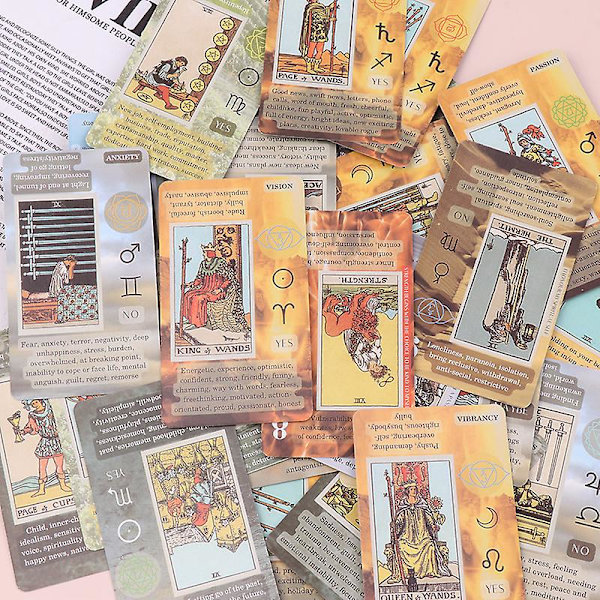 Uusi oppimisen tarot-korttipeli lautapeli englanninkieliset pelikortit pdf-oppaalla (one size, monivärinen)
