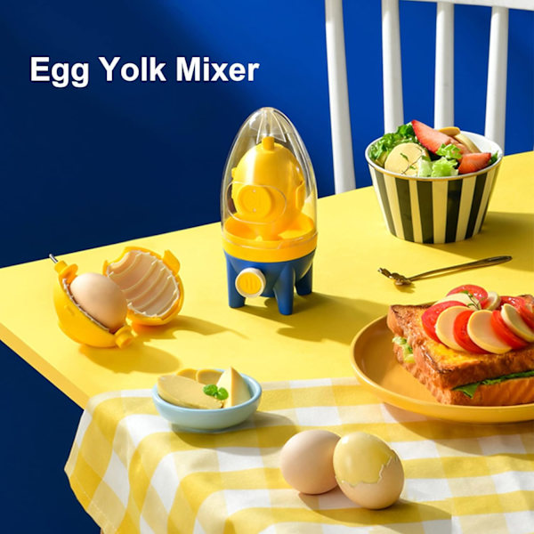 Æggeblomme Blender, Bærbar Gylden Æggemaskine, Manuel Æggeryster, Æggeblender til Små og Store Æg, Protein- og Æggeblomme Blender med Træksnor