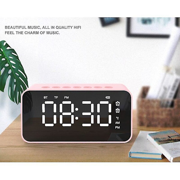 Creative card högtalare klocka display bluetooth högtalare radio klocka högtalare spegel väckarklocka med knapp