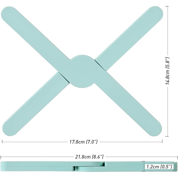 Halkskyddade hopfällbara silikontrivetter för varma rätter, 2-pack Eco Expander Silikon grytunderlägg Varm platta Hopfällbar korsdesign