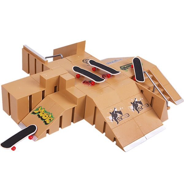 Mini Alloy Finger Skating Board Paikka Yhdistelmälelut Lasten Rullalautailurata Set