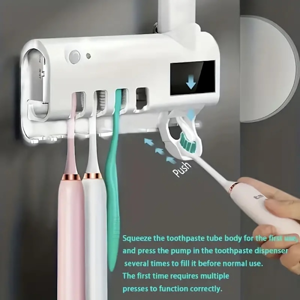 Intelligent UV-sterilisering tandborsthållare, multifunktionell tandborsthållare för hemmet