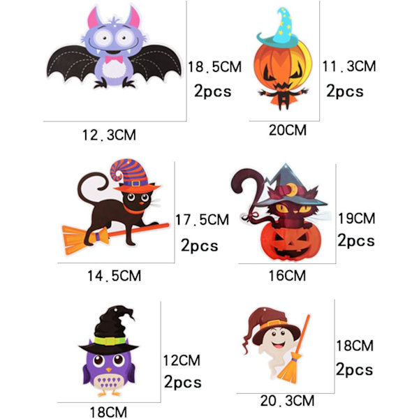 Halloween-riippuvat pyörteet - värikkäät kattopyörteet, spiraalit, folio, lepakko, noita, pääkallo, hämähäkki, aave, kurpitsa, hirviökortit, juhlatarvikkeet