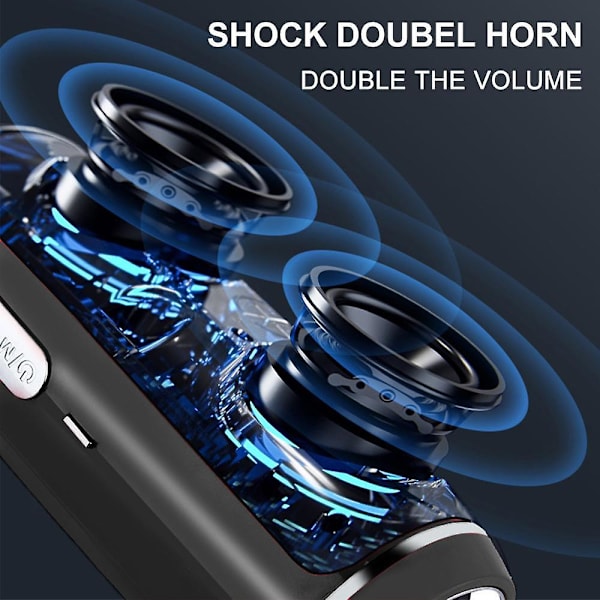Bärbara Bluetooth högtalare Trådlösa & Vattentäta Deep Bass Subwoofer-Svart