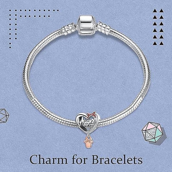 momsilver Charms 925 Sterling Silver Kvinnor Pärlor Charm Girl Hänge Berlock kompatibel för europeiska armband Halsband Presenter