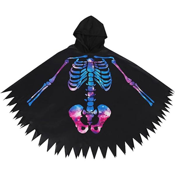 Halloween Kappe Hætte Kappe Skelet Print Kappe Sjal Cosplay Kostume til Scene Fest Halloween Fest