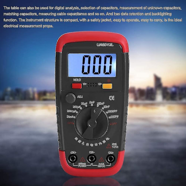 Digital Capacitance Meter, Capacitor Pro Tester 0.1pf - 20000uf Med LCD-baggrundsbelysning Max 1999 Display